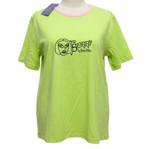 I'm Sorry by Petra Collins Lime Green Logo T-Shirt Size L